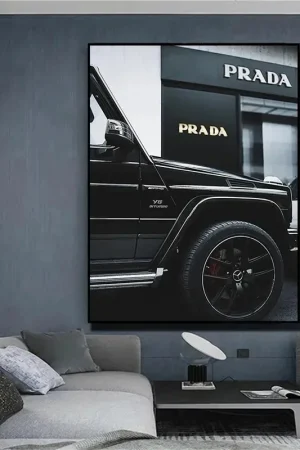 Modern Black Car Nordic Street Luxury Car Wall Art Minimalist Print Canvas Painting Posters for Bedroom Modern Home Decor