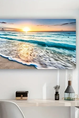 Beach Sunset Wall Art Posters Large Landscape Canvas Painting Print Nordic Wall Decoration Picture For Home Decor
