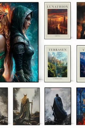 Sarah J Maas Throne of Glass Classic Fantasy Book Scene Character Retro Poster Canvas Painting Wall Art Pictures Home Decor